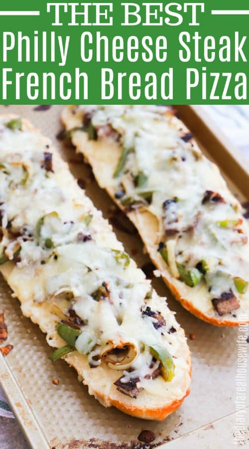 Philly Cheese Steak French Bread Pizza • The Diary of a Real Housewife