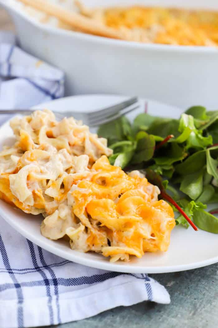 Tuna Casserole on a white plate
