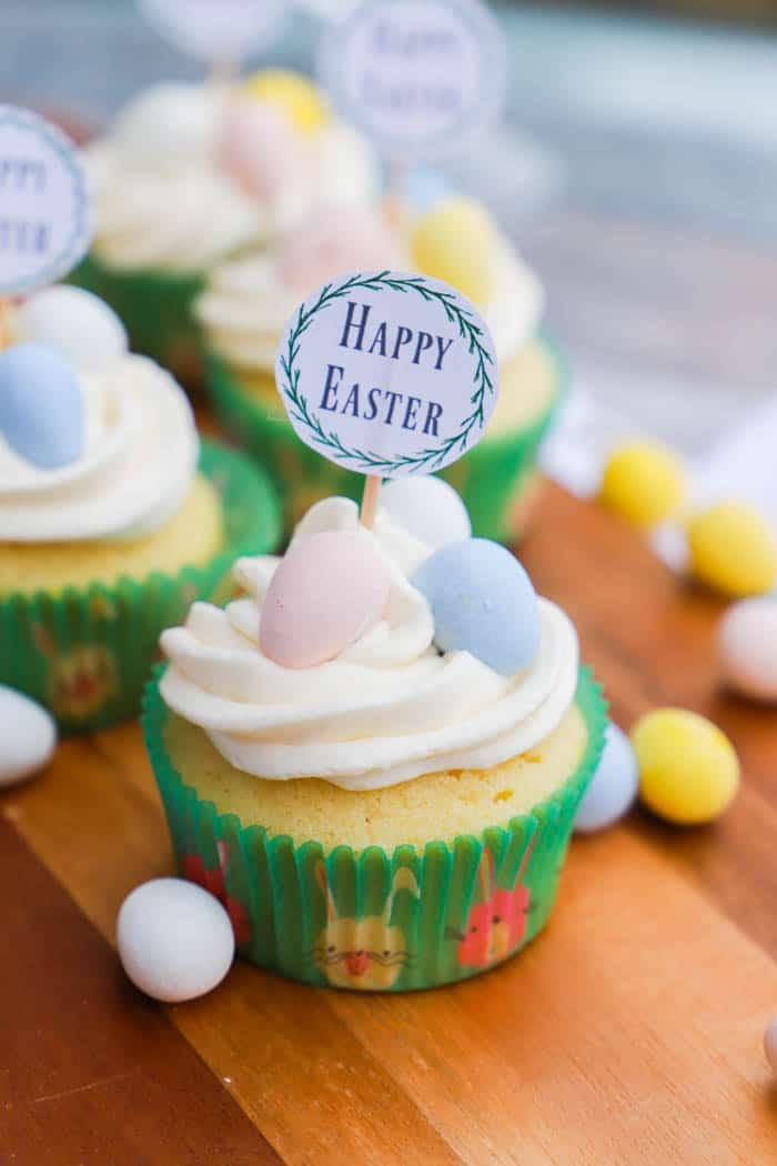 Vanilla Easter Cupcakes with Vanilla Butter Cream Frosting