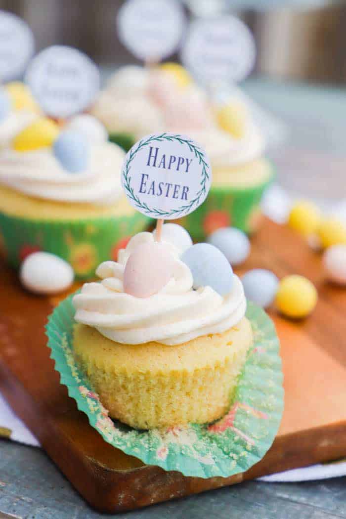 Vanilla Easter Cupcakes with Vanilla Butter Cream Frosting