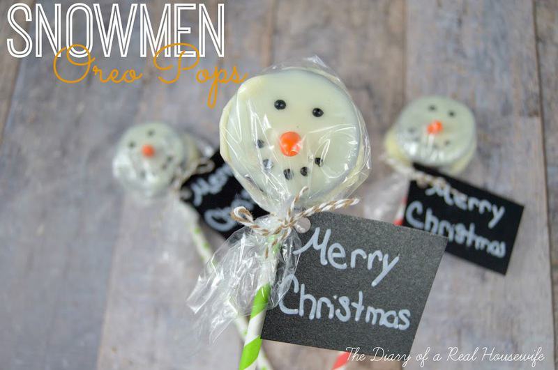 Snowmen Oreo Pops with wrapping and a merry Christmas tag