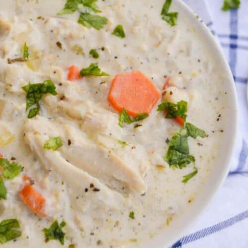 Slow Cooker Creamy Chicken and Rice Soup