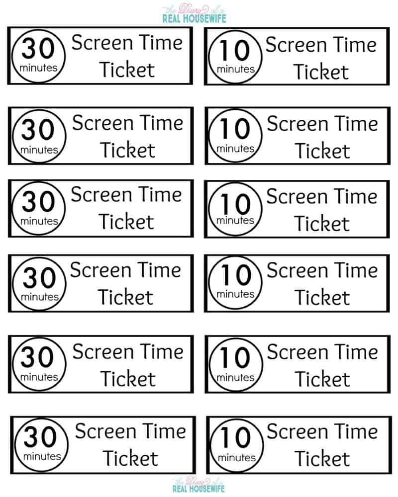 Screen time tickets