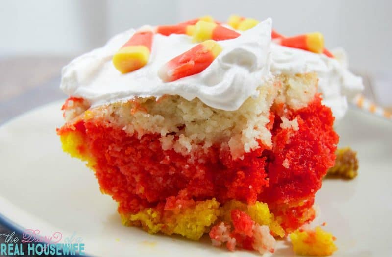 Candy Corn Poke Cake