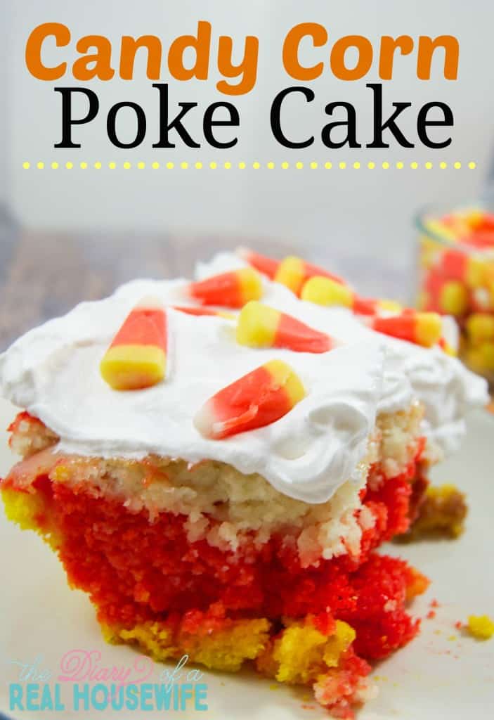 Candy Corn Poke Cake! Easy and fun dessert!