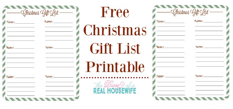 christmas gift checklist free printable the diary of a real gift list printable