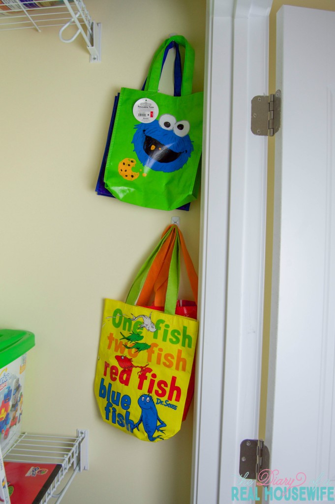 Bags in Homeschool Closet Organizations
