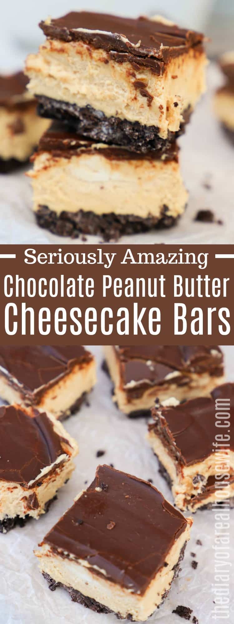 Chocolate Peanut Butter Cheesecake Bars