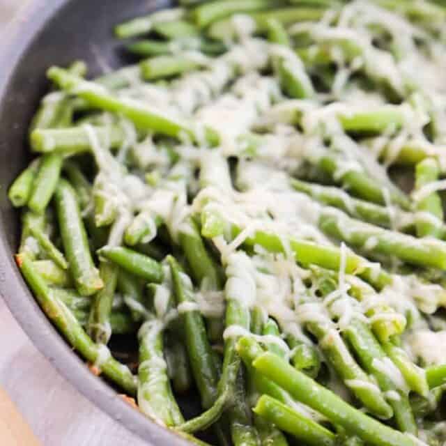 Parmesan Garlic Skillet Green Beans • The Diary of a Real Housewife