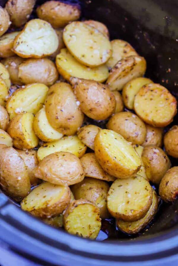 Slow Cooker Parmesan Garlic Potatoes