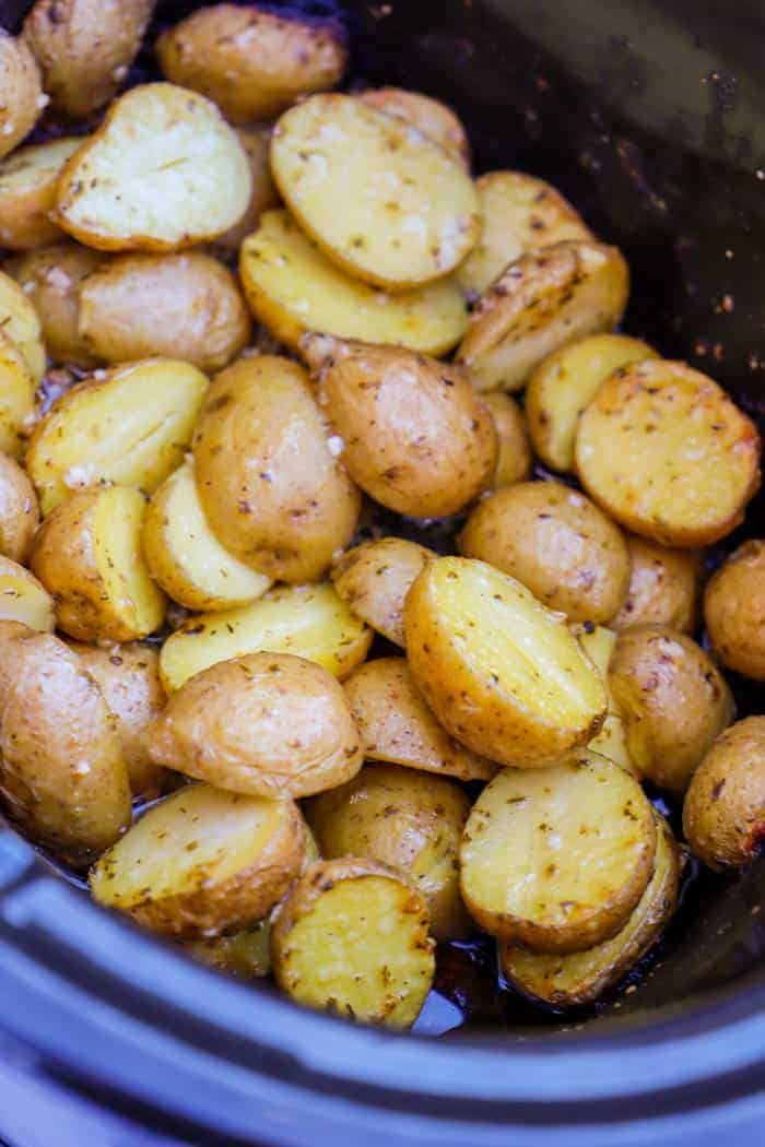 Slow Cooker Parmesan Garlic Potatoes