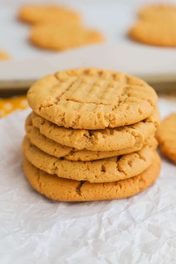 Pumpkin Peanut Butter Cookies stacked up together