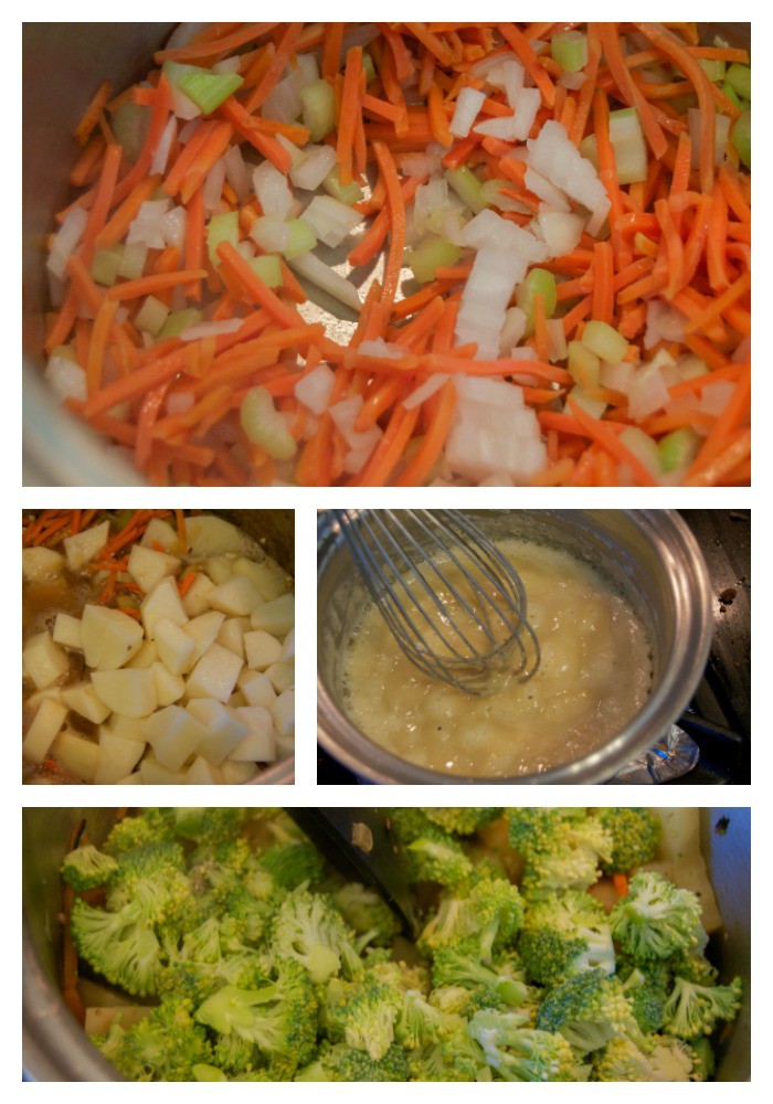 making-cheesy-vegetable-chowder