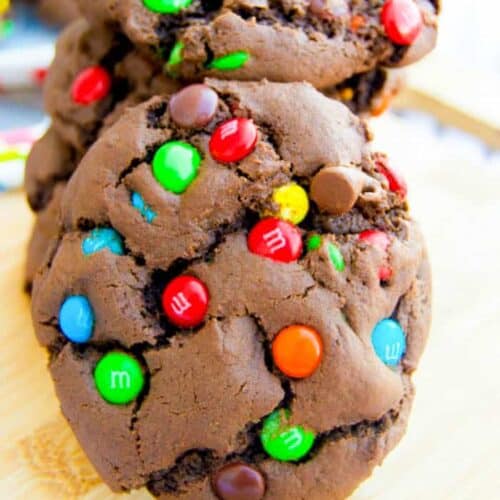 Double Chocolate M&M Cookies