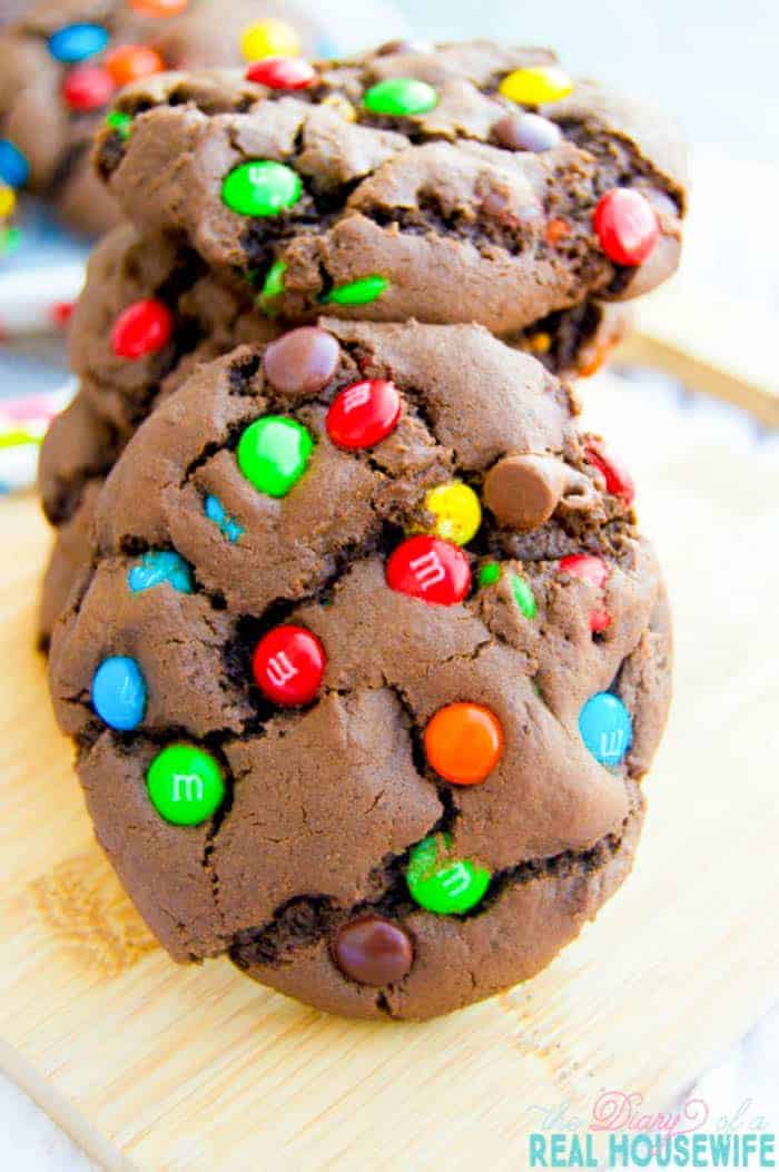 Double Chocolate M&M Cookies