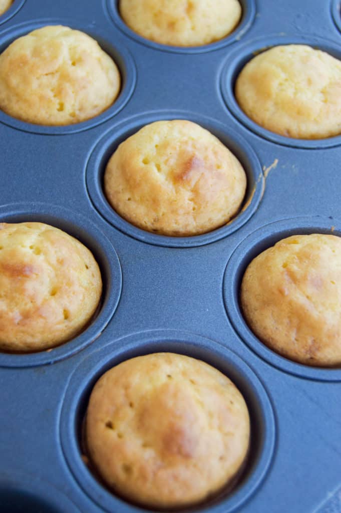 Pancake Mini Muffins in a muffin pan
