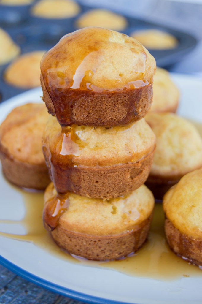 Pancake Mini Muffins with maple syrup