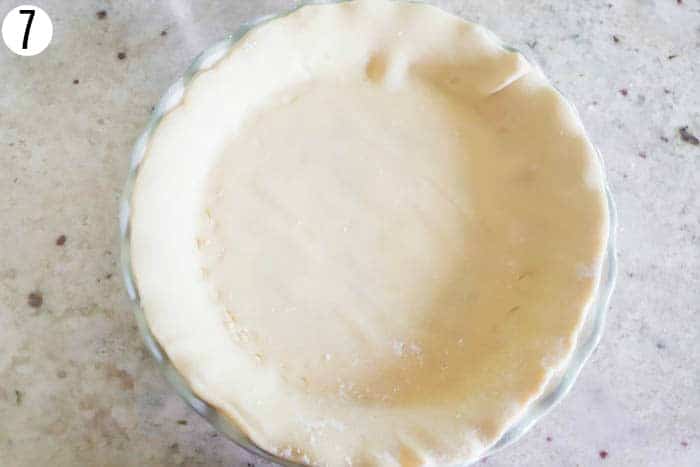 empty pie crust in pan