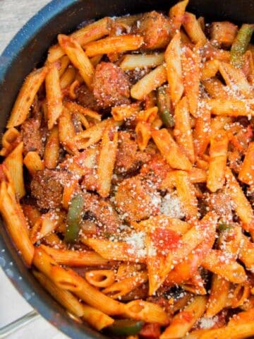 Italian Sausage and Peppers with Penne