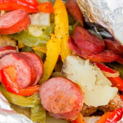 Sausage, Pepper, and Potato Foil Pack Dinner