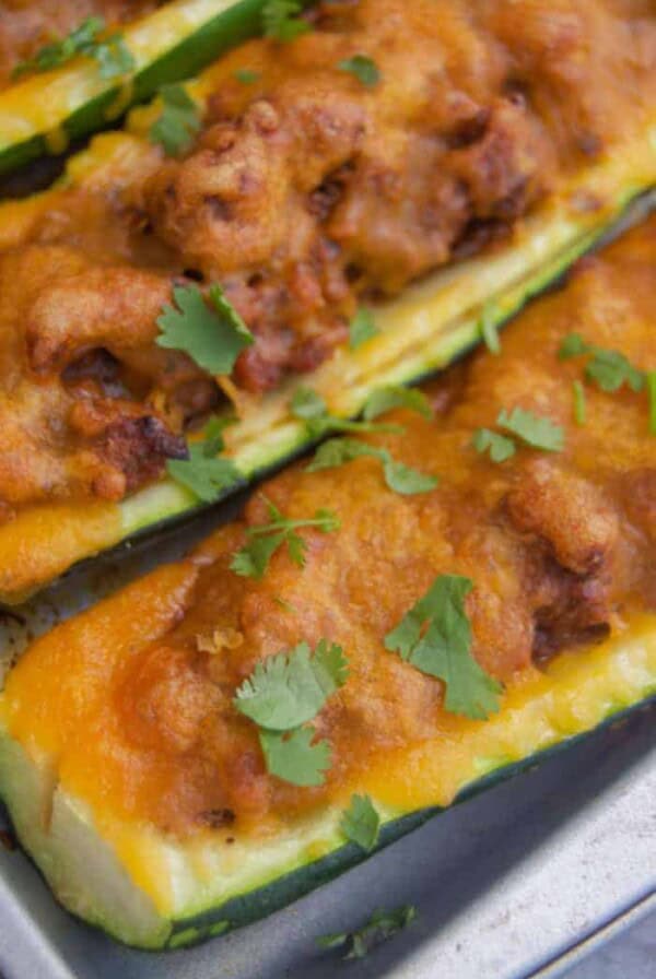 Beef and Cheese Zucchini Boats