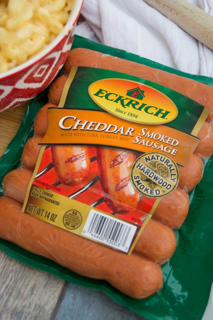 Slow Cooker Mac and Cheese with Cheddar Smoked Sausage • The Diary of a