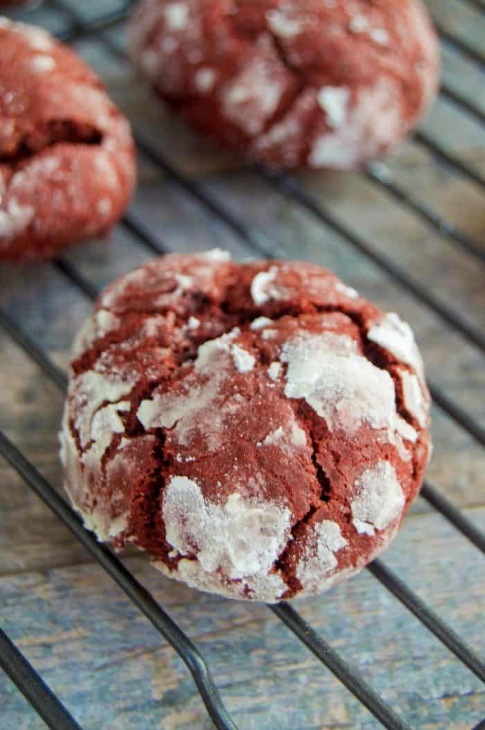 Red Velvet Crinkle Cookies