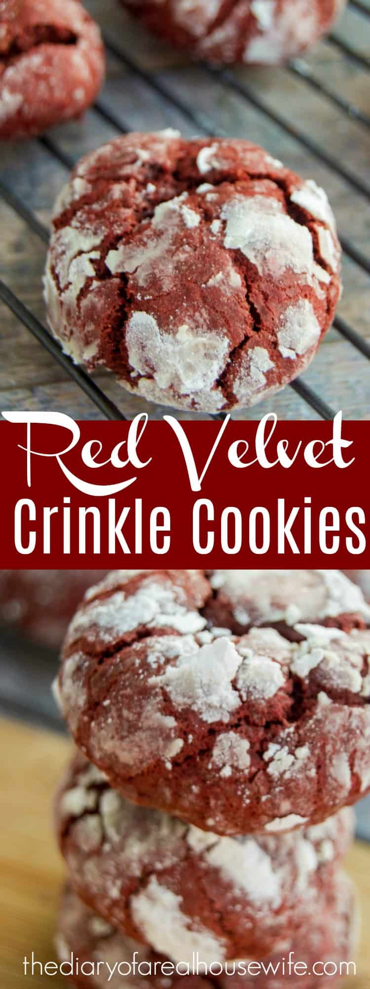 Red Velvet Crinkle Cookies