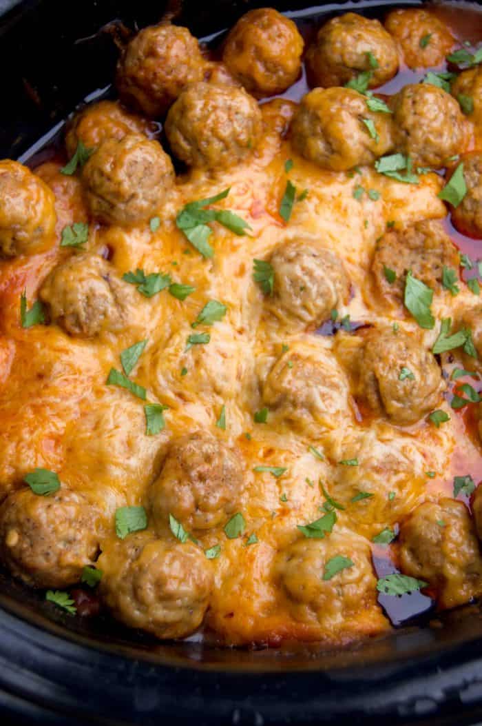 Slow Cooker Enchilada Meatballs