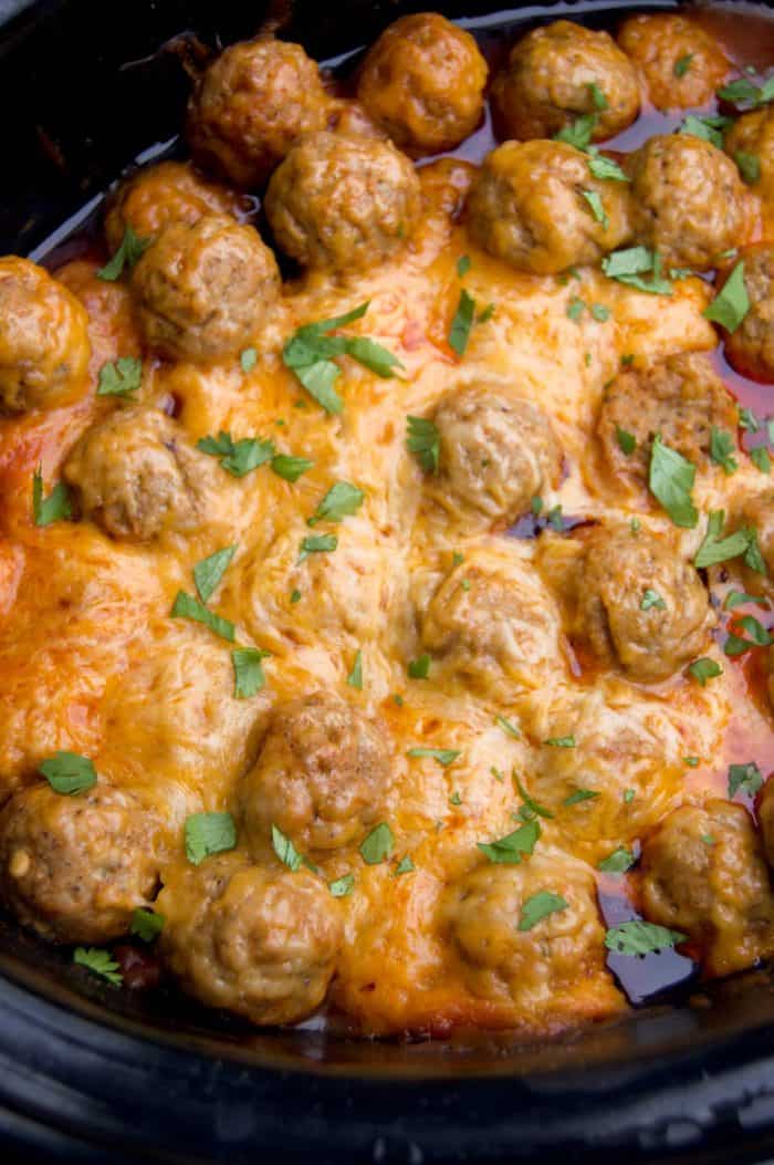 Slow Cooker Enchilada Meatballs