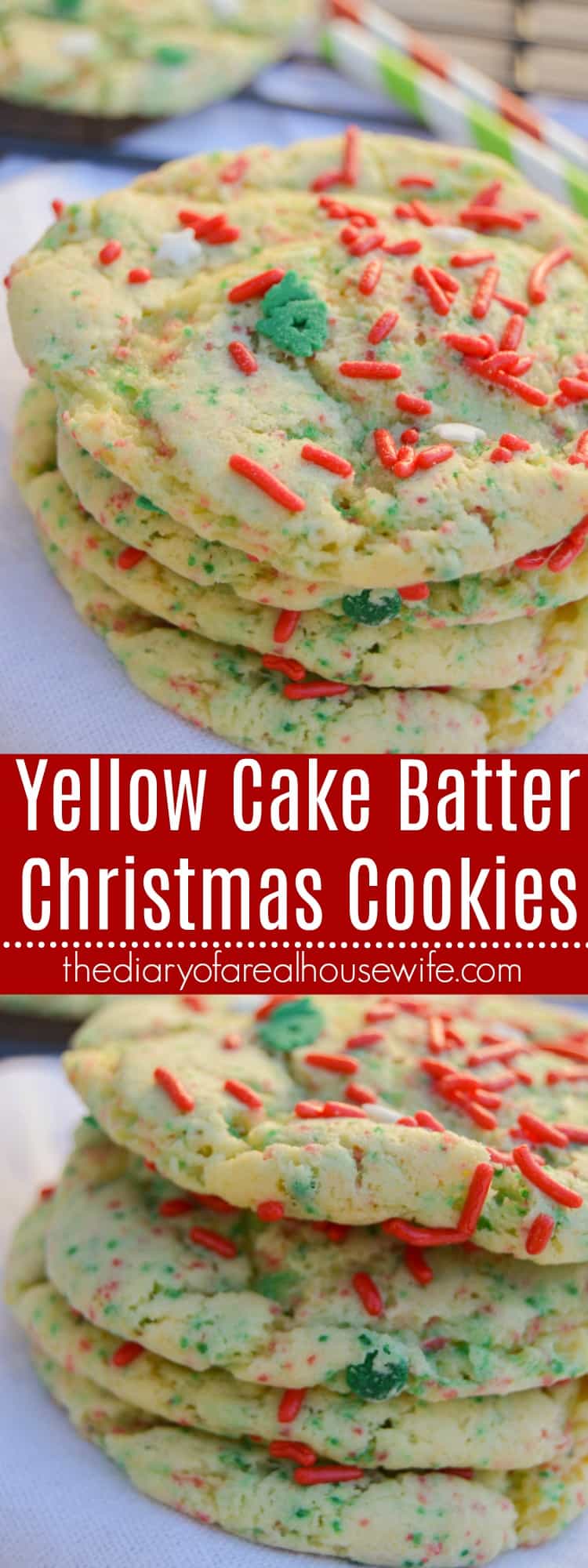Yellow Cake Batter Christmas Cookies • The Diary of a Real Housewife