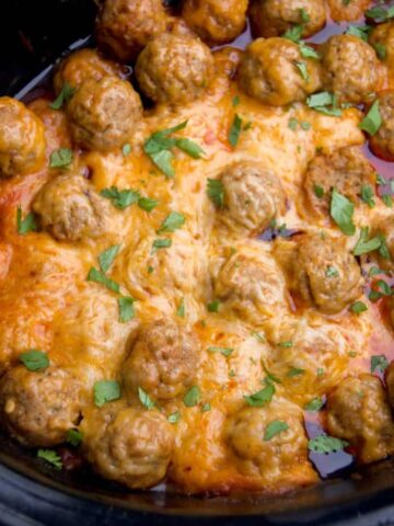 Slow Cooker Enchilada Meatballs