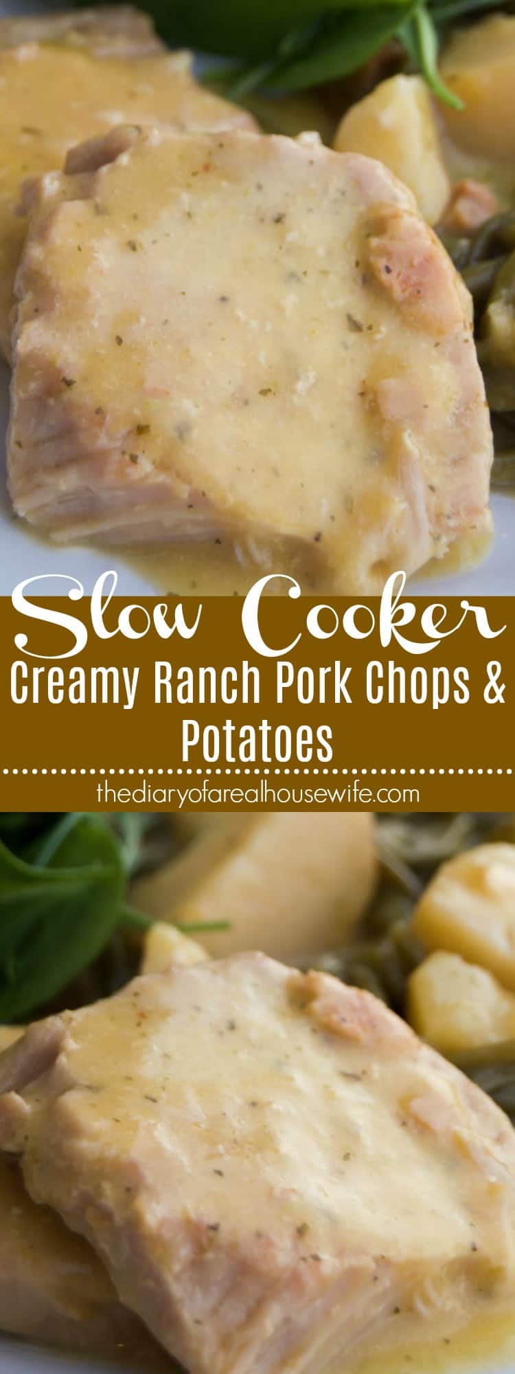 Slow Cooker Creamy Ranch Pork Chops and Potatoes - The Diary of a Real ...