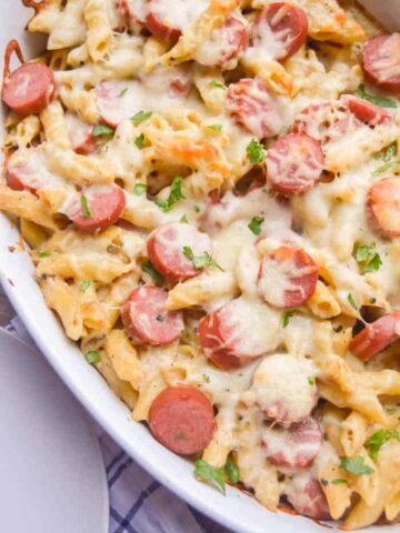 Kielbasa Alfredo Bake