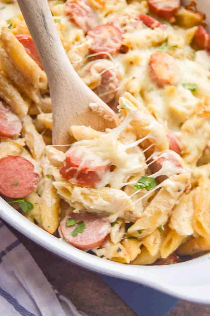 Kielbasa Alfredo Bake