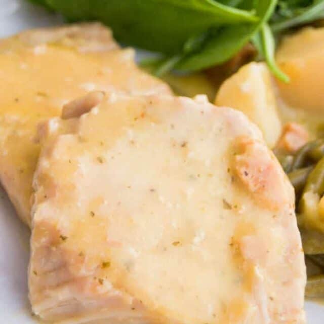 Slow Cooker Creamy Ranch Pork Chops and Potatoes • The Diary of a Real
