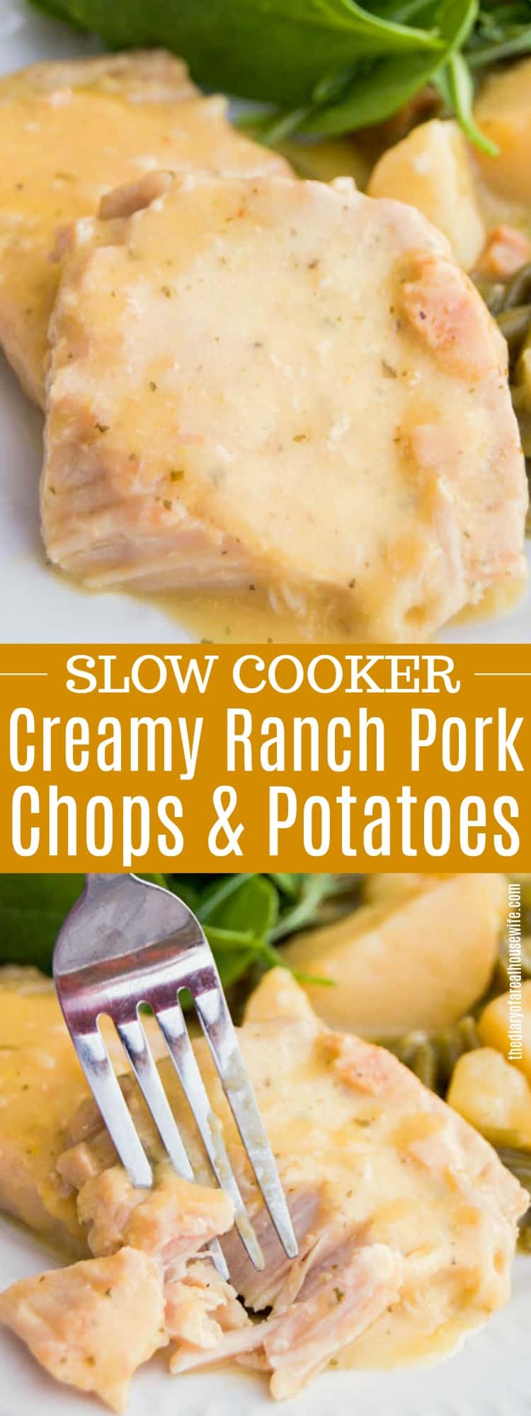 Slow Cooker Creamy Ranch Pork Chops and Potatoes