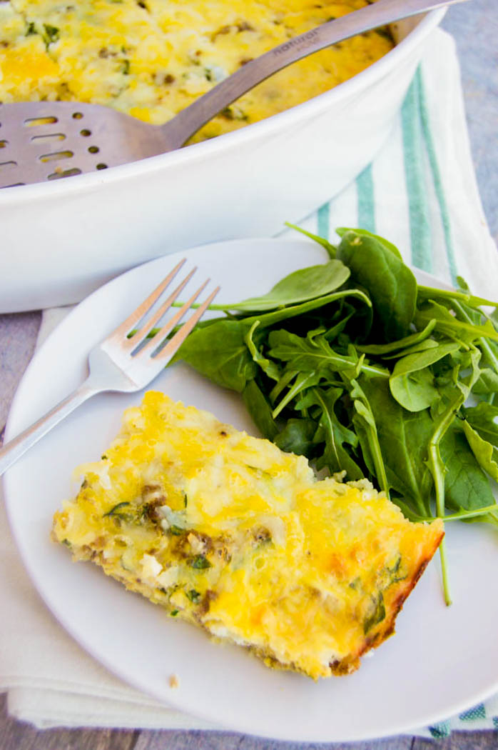 Spinach and Mozzarella Low Carb Breakfast Casserole