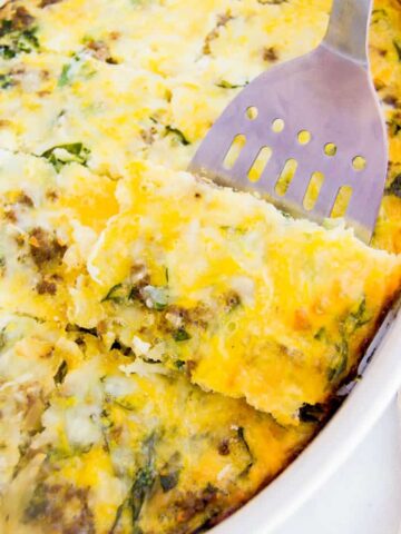 Spinach and Mozzarella Low Carb Breakfast Casserole