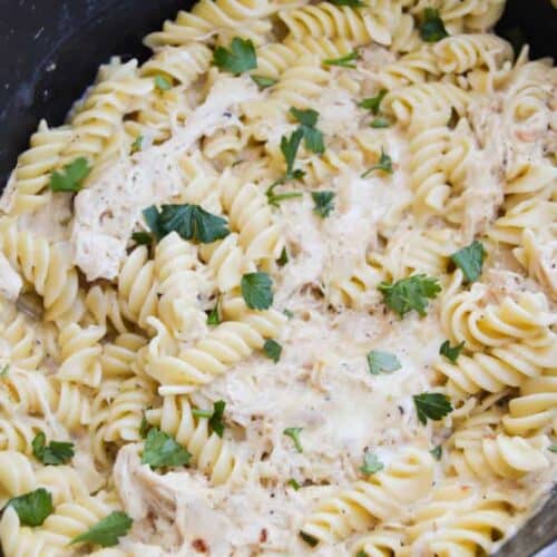 Slow Cooker Lemon Pepper Chicken and Rotini