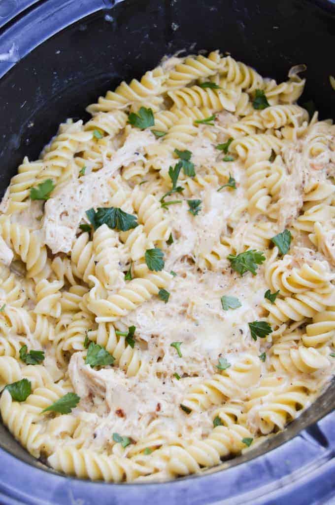 Slow Cooker Lemon Pepper Chicken and Rotini • The Diary of a Real Housewife