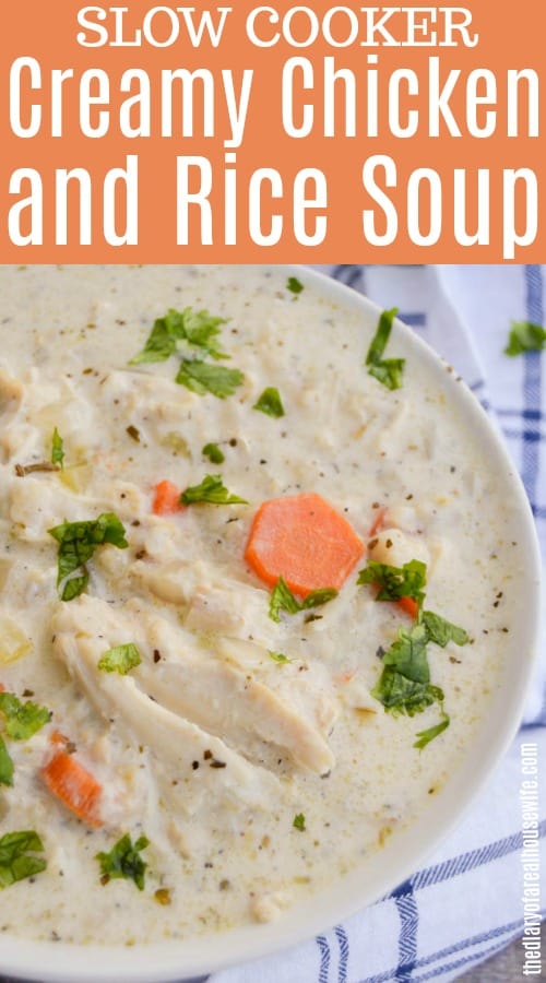 Slow Cooker Creamy Chicken and Rice Soup The Diary of a Real Housewife
