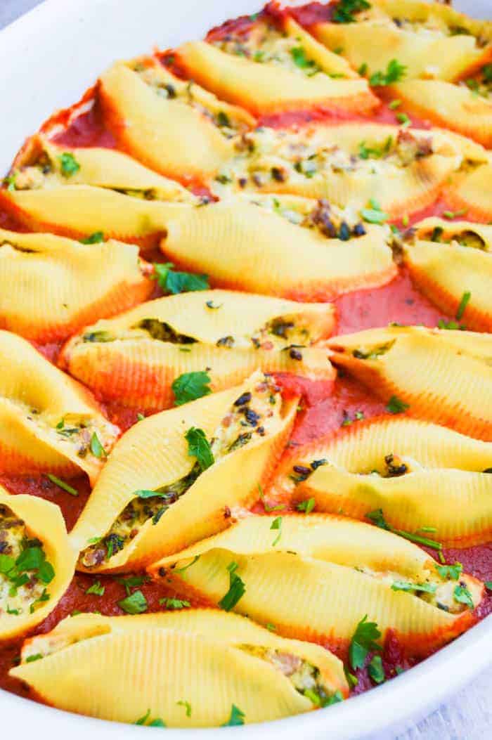 Sausage and Spinach Stuffed Shells
