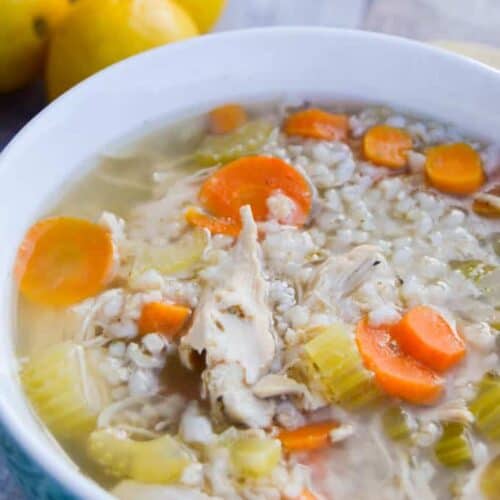 Slow Cooker Lemon Chicken and Rice Soup