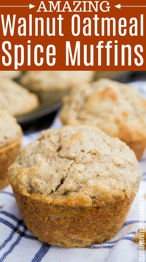 Walnut Oatmeal Spice Muffins