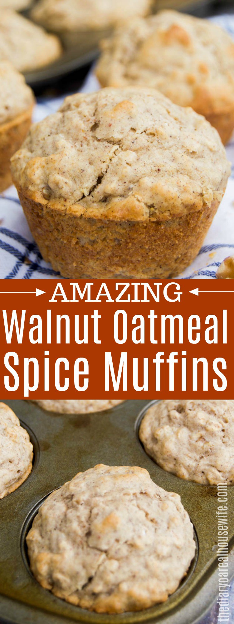 Walnut Oatmeal Spice Muffins