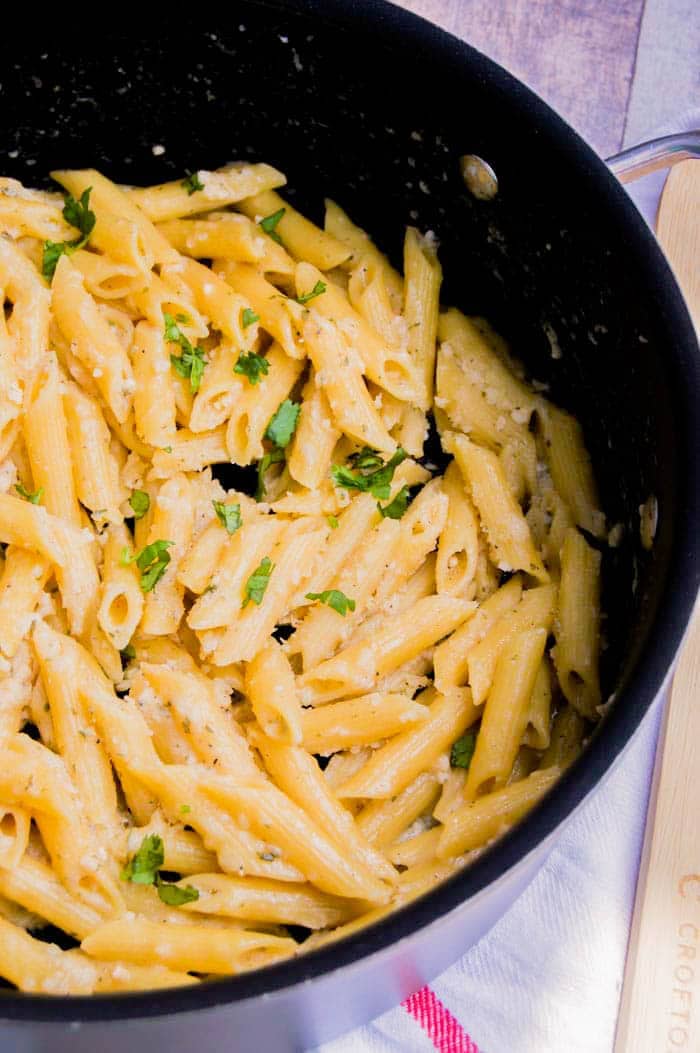 Creamy Garlic Parmesan Penne • The Diary of a Real Housewife