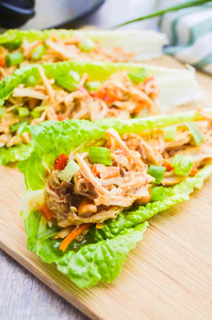 Slow Cooker Asian Chicken Lettuce Wraps