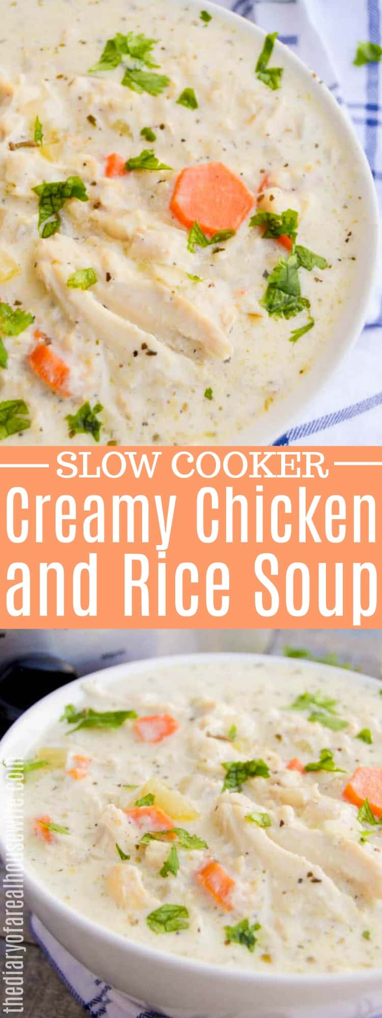 Slow Cooker Creamy Chicken and Rice Soup • The Diary of a Real Housewife