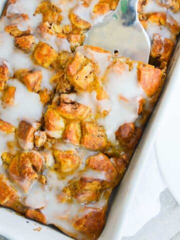 Pumpkin Cinnamon Roll Casserole